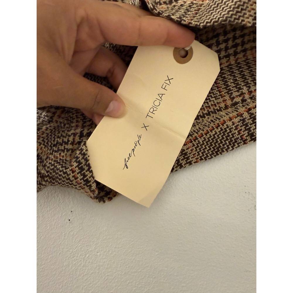 NWT Free People x Tricia Fix Brown Plaid Repurposed Vintage Shorts Small Y2K - Picture 7 of 7